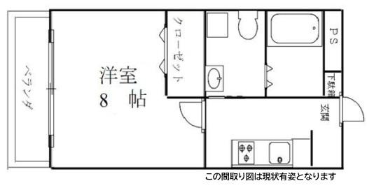 ちずるマンション(1K/3階)の間取り写真