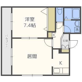 メイプルメゾン南平岸(1LDK/3階)の間取り写真