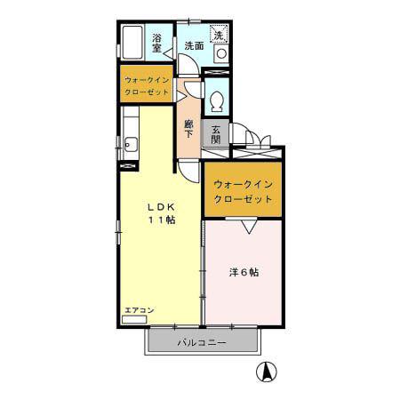 パラーシオ(1LDK/3階)の間取り写真