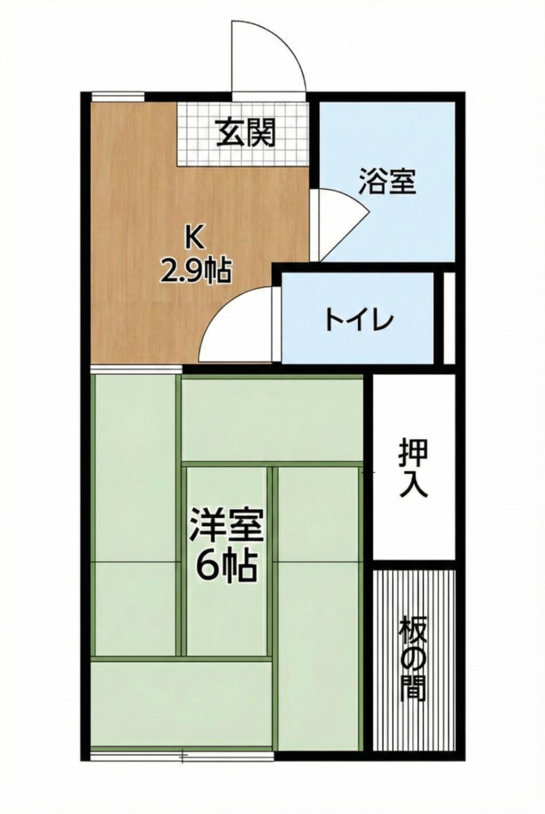 マミーハイツ(1K/2階)の間取り写真