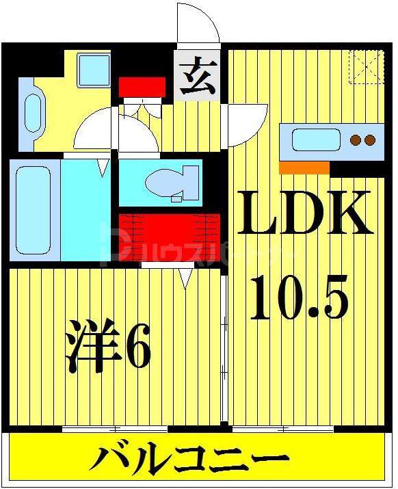 ノーザンレイクK(1LDK/2階)の間取り写真