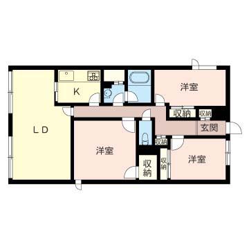 グランドメゾン多摩川(3LDK/3階)の間取り写真