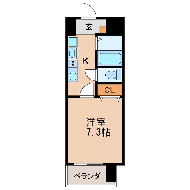 ルーチェ栄(1K/6階)の間取り写真