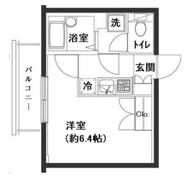 ヴェルト笹塚ツインII(1K/3階)の間取り写真