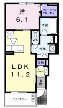 メディカル・馬淵西I(1LDK/1階)の間取り写真