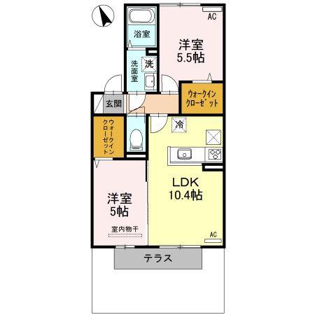 ボスコ・コルテシーア(2LDK/1階)の間取り写真