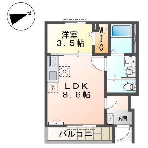 アヴェリア(1LDK/1階)の間取り写真