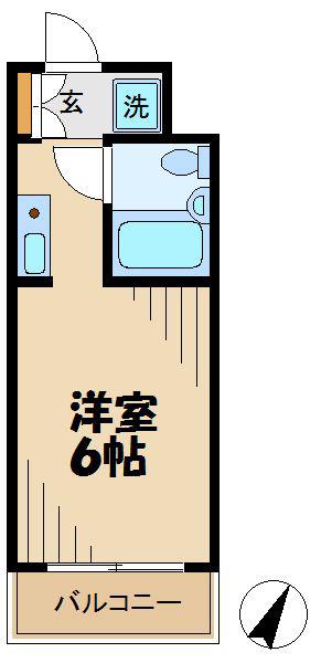 ハイツセラン(ワンルーム/1階)の間取り写真