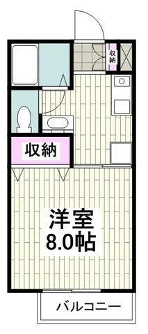 フラッツ湘南富岡(1K/1階)の間取り写真