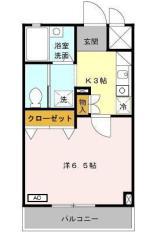 NSハイム(1K/2階)の間取り写真