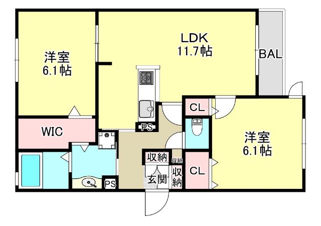 EI CLASICO(2LDK/3階)の間取り写真