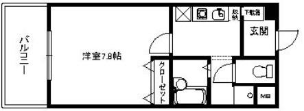 ネバーランドぶどうの樹(1K/3階)の間取り写真