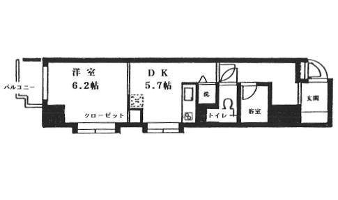インペリアル三鷹CITY(1DK/3階)の間取り写真