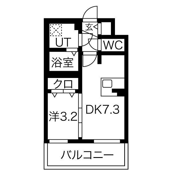 ファステート京都ステーションウォズ(1DK/6階)の間取り写真