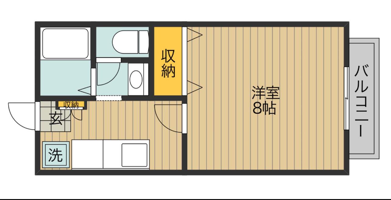 ジュネスえだひろ(1K/2階)の間取り写真