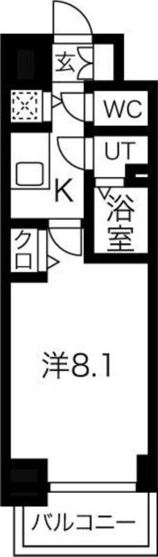 プランドール福島レジデンス(1K/4階)の間取り写真