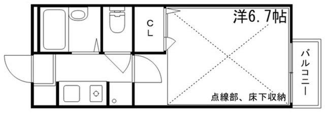 ノーブル青山II(1K/2階)の間取り写真