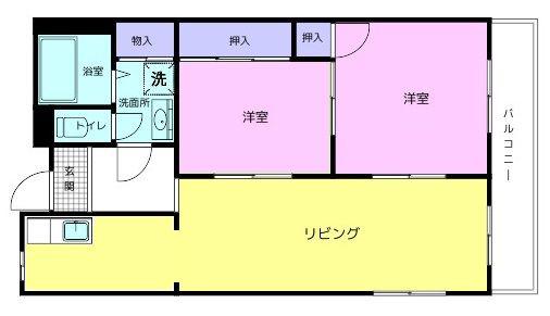 プレゼンス西浜(2LDK/2階)の間取り写真