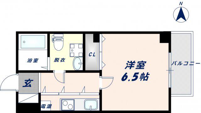 ラカーサ今里(1K/3階)の間取り写真