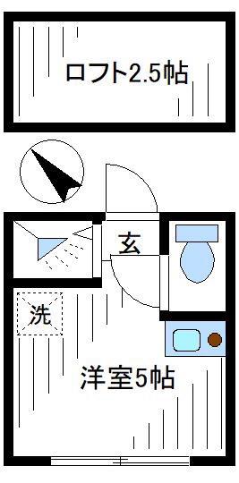 フェリスレガリア(ワンルーム/2階)の間取り写真
