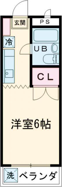 パールイン富士見平(1K/2階)の間取り写真