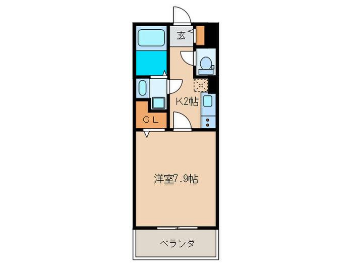 クリオコート学園通(1K/3階)の間取り写真