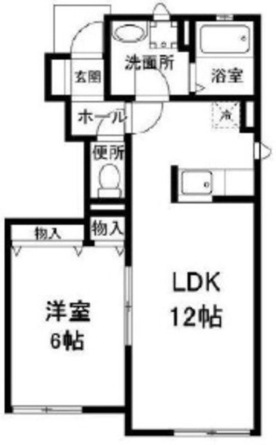 エレガンテ フォンターナ(1LDK/1階)の間取り写真