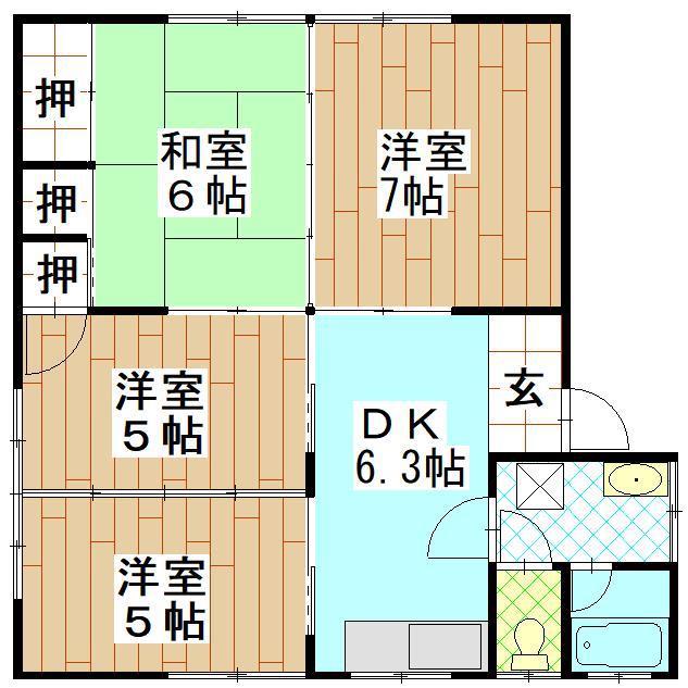 スペースさくら(4DK/2階)の間取り写真
