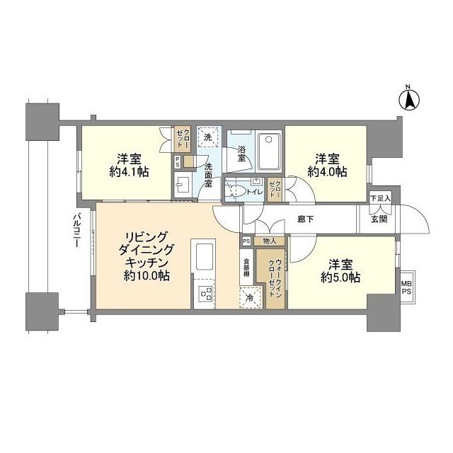 プレシス西日暮里(3LDK/12階)の間取り写真