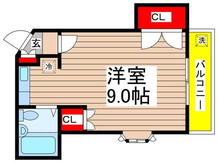 ステュディオ海神(ワンルーム/1階)の間取り写真