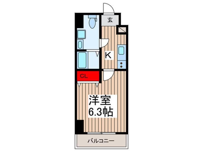 ドゥーエ蕨(1K/4階)の間取り写真