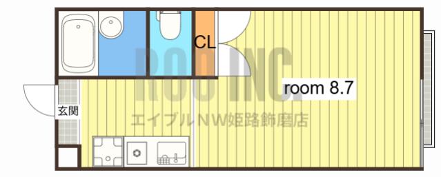 RINKY GARDEN(1K/2階)の間取り写真
