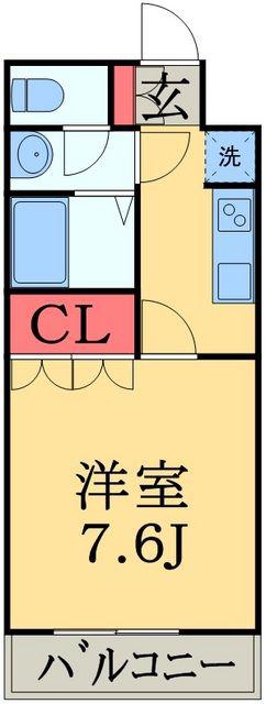 ブランシュール(1K/2階)の間取り写真