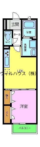 ＪＲ阪和線 堺市駅 徒歩10分 2階建 築21年(1DK/2階)の間取り写真
