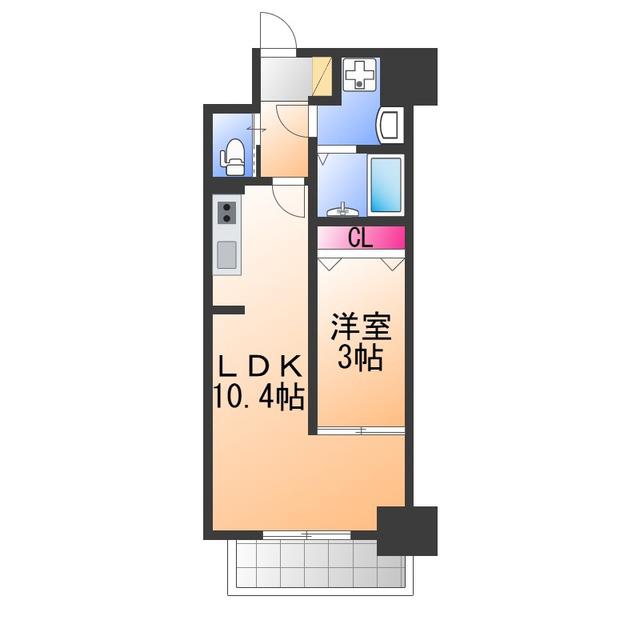 リアライズ堺宿院(1LDK/4階)の間取り写真