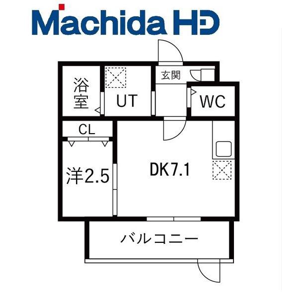 大浜北町シーエム・シス(1DK/1階)の間取り写真