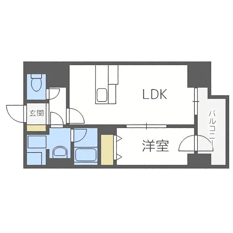 アルファタワー札幌南4条(1LDK/11階)の間取り写真