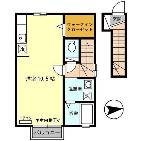 VILLAMK(ワンルーム/2階)の間取り写真