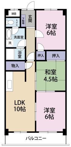 シティ AZUMA(3LDK/2階)の間取り写真