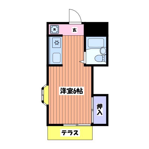 アイランドハイツ(1K/1階)の間取り写真