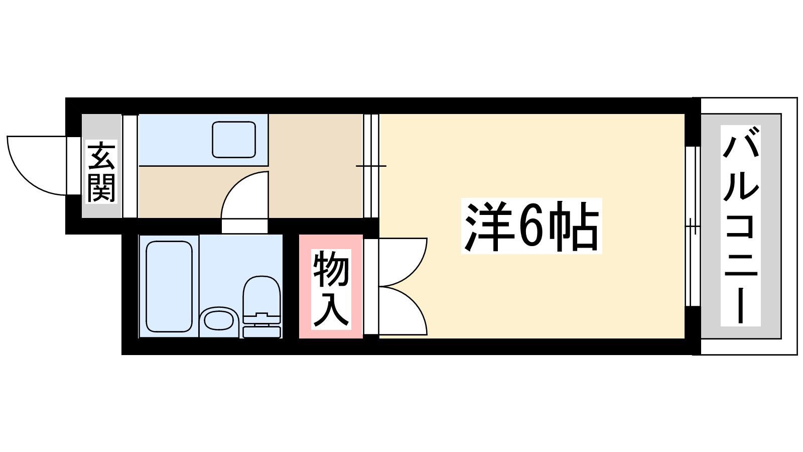 DO東三国Ⅰ(1K/6階)の間取り写真