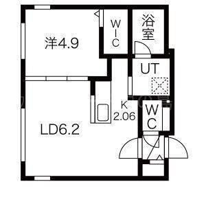 S-FORT月寒(1LDK/3階)の間取り写真