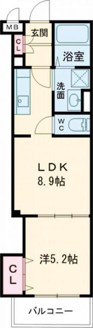 ラモーナ諸福I(1LDK/3階)の間取り写真