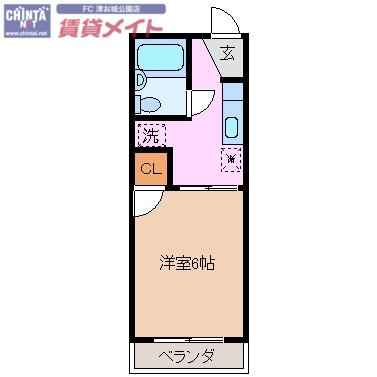 グランガーデン江戸橋(1K/1階)の間取り写真