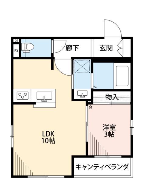 クレスト浦和(1LDK/2階)の間取り写真