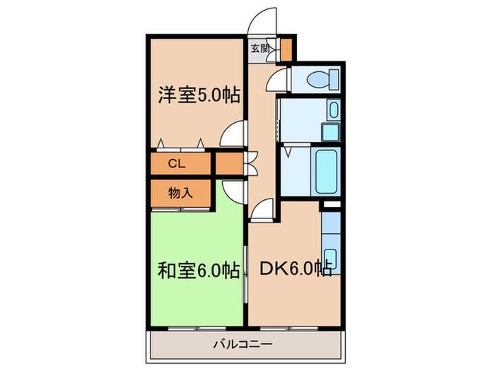 小石川ハイツ星座(2DK/6階)の間取り写真