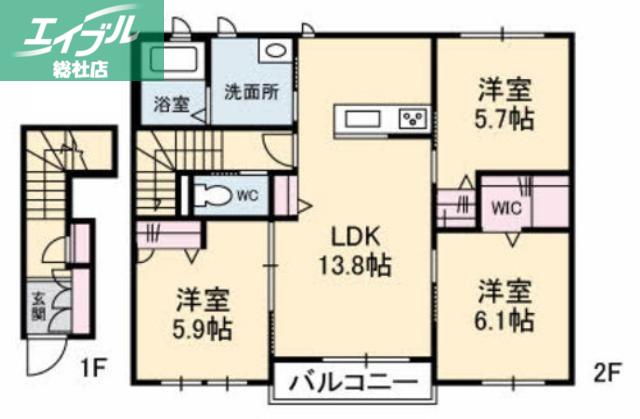 エルヴィータ(3LDK/2階)の間取り写真