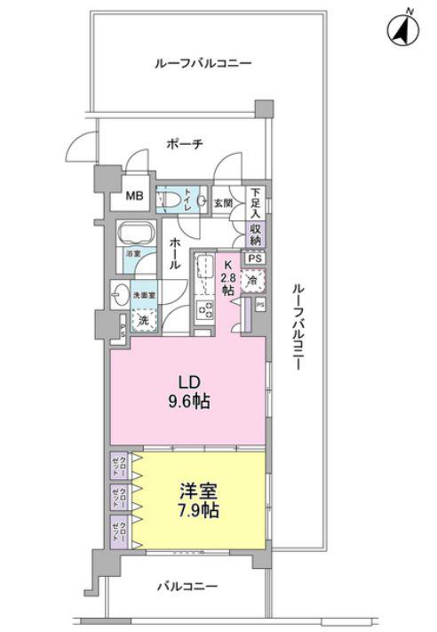 ソアラノーム碑文谷(1LDK/4階)の間取り写真