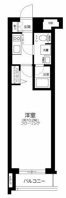 ステージファースト東新宿(1K/3階)の間取り写真