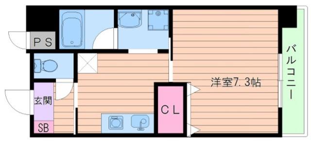 ヴィラージュ田辺(1K/5階)の間取り写真